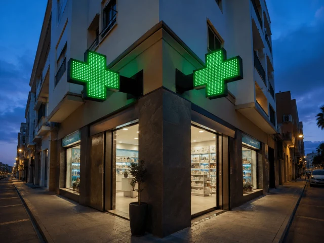 croix pharmacie programmable texte defilant Croix LED programmable diffusant des messages d'information et textes défilants