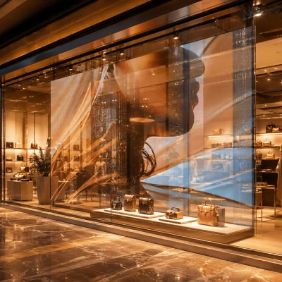 ecran led vitrine boutique pret a porter Écran LED vitrine pour boutique de prêt-à-porter et showroom au Maroc